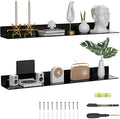 36 Inches Acrylic Long Wall Shelf Set of 2, Floating Shelf