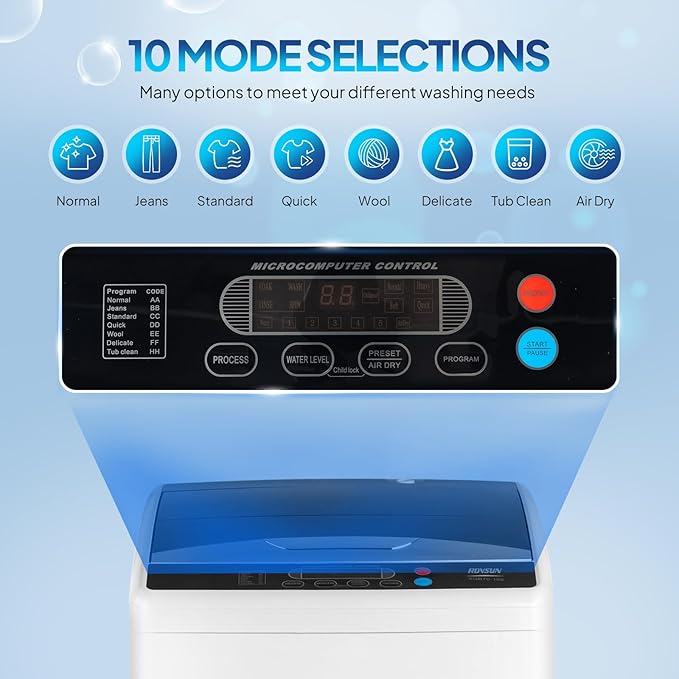ROVSUN 1.8CuFt Portable Clothes Dryer and 25LBS Full-Automatic Washing Machine