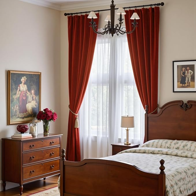 Lazzzy Velvet Blackout Extra Long Curtains Thermal Insulated Room Window Drapes