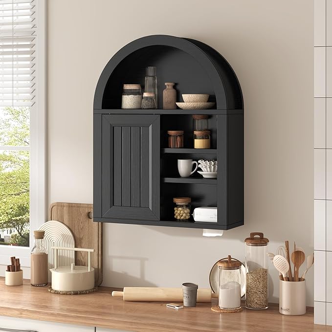 Arched Bathroom Wall Cabinet, 23.6 x 30.3'' Over The Toilet Cabinet