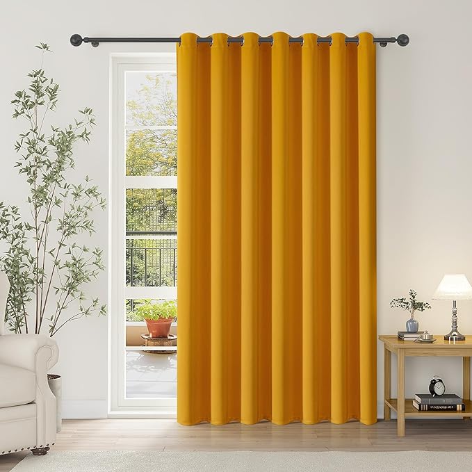 ChrisDowa Room Divider Curtain 90 Inches Long, Wide Blackout Sliding Door