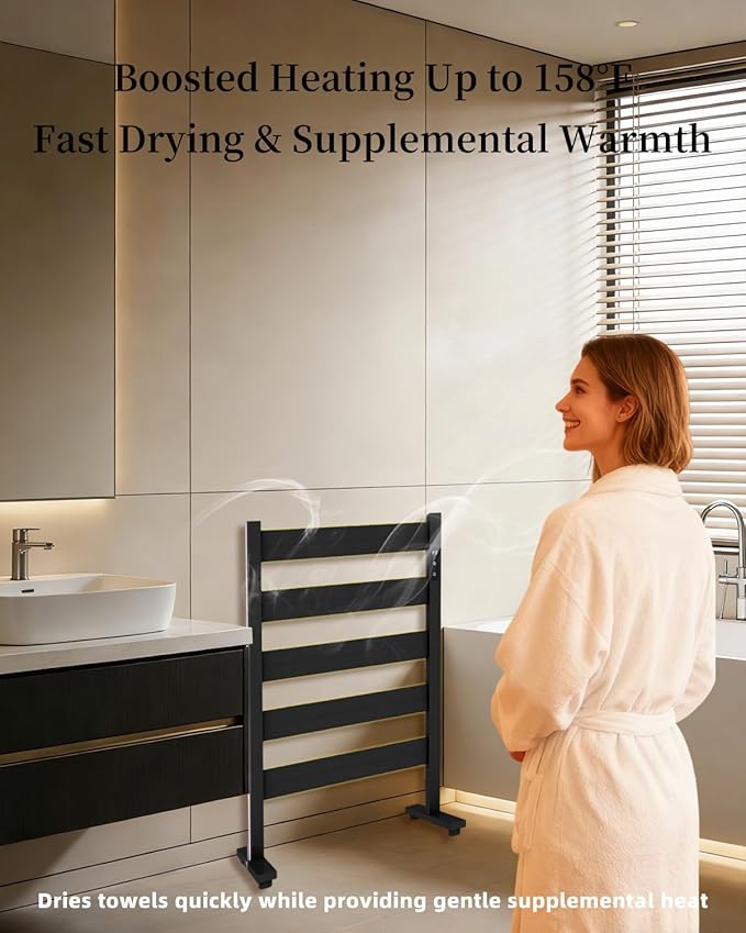 Heated Towel Rack – Rapid PTC Heating, LED Timer Control, High Temp & Large