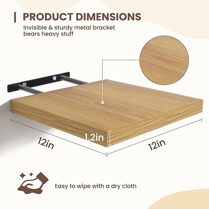Fun Memories Square Floating Shelves (Set of 4)