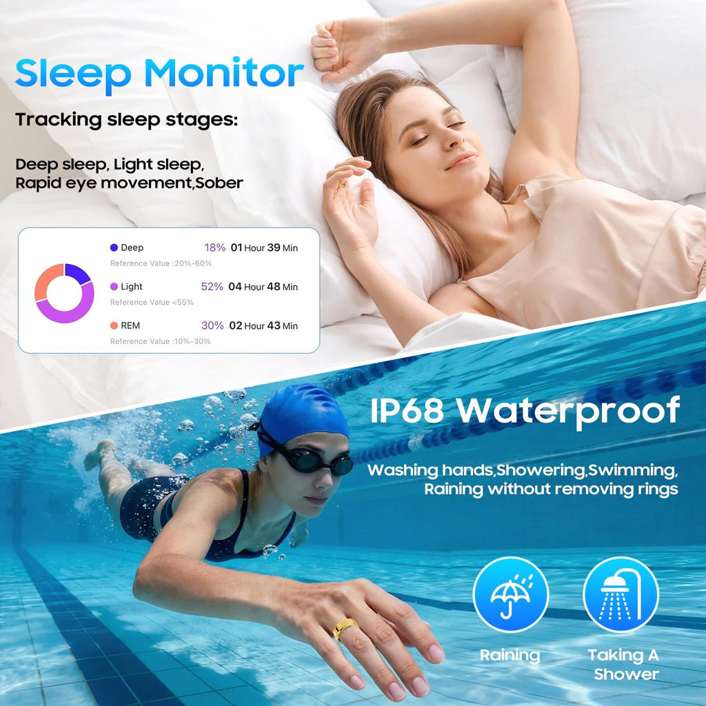 smart ring health tracker for women men, fitness, package contents