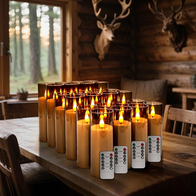 Halloween Decoration Flickering Flameless Candles Battery Operated Timer Led (24 Pack)