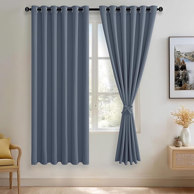 JIUZHEN Dusty Blue Blackout Curtains