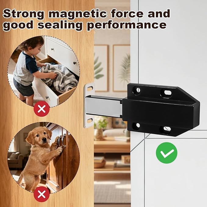 16 Pack Magnetic Push Latch, Heavy Duty Magnetic Touch Latch,