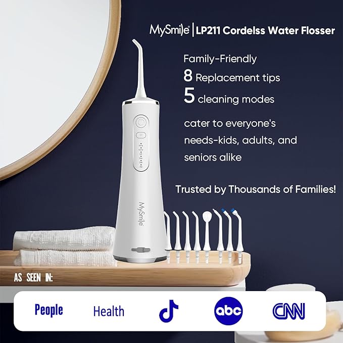 MySmile LP211 Cordless Water Flossers, Portable Rechargeable Oral Irrigator