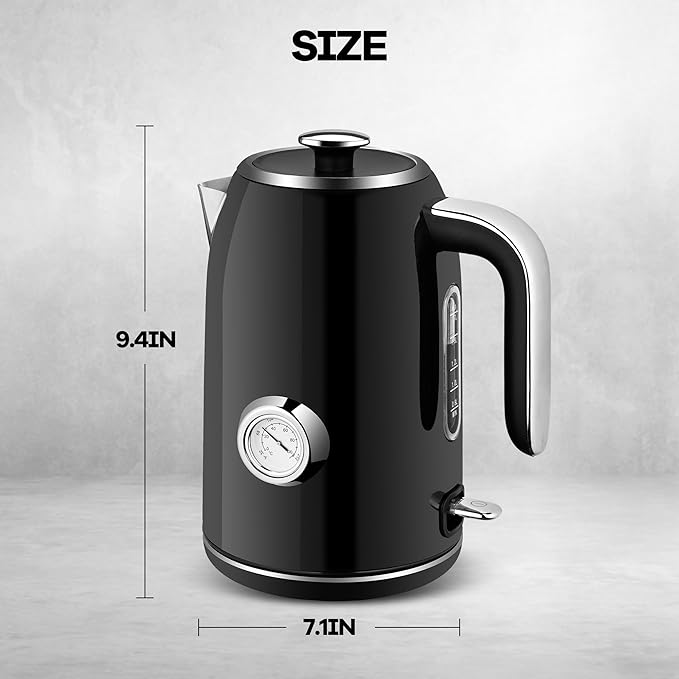 PUKOMC Electric Kettle, 1.7L Stainless Steel Tea Kettle