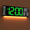 JALL 16" Large Digital Wall Mount Clock, Count Down Timer, Big LED, RGB Color