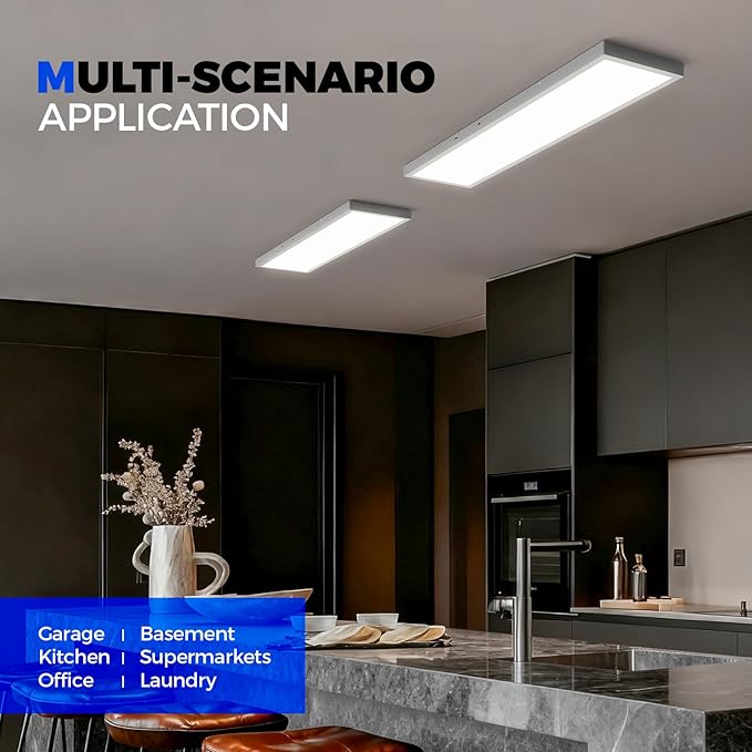 Barrina 1x4 LED Flat Panel Light, 8640LM 72W, 0-10V Dimmable, Brightness & 5CCT