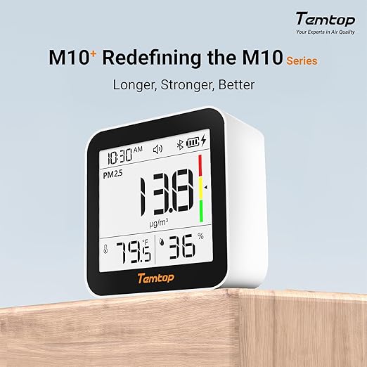 Temtop M10+ Indoor Air Quality Monitor, CO2 Monitor