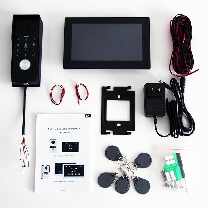 KeonBell Video Door intercom 2-Wired, doorbell withCamera, Full HD Camera
