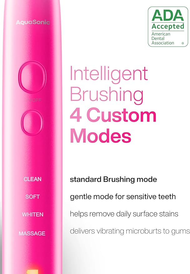 Aquasonic Vibe Series Ultra-Whitening Toothbrush – ADA Accepted Electric