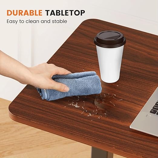 Mobile Bed Laptop Desk with Lockable Wheels and Height Adjustment Function