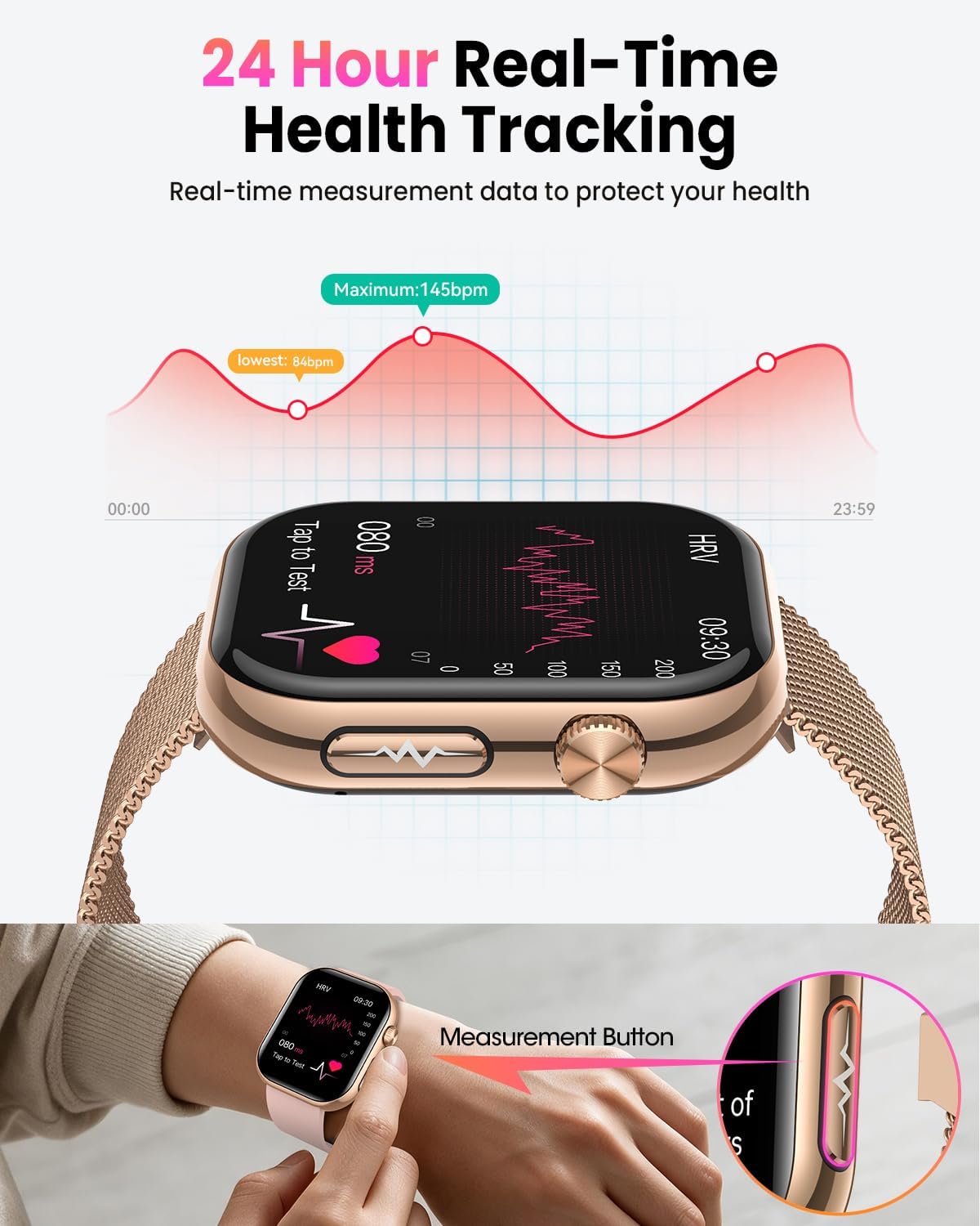 smart watch for men women,1.96" hd amoled fitness, close-up detail