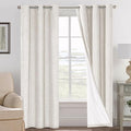 H.VERSAILTEX Ivory Curtains Blackout, 100% Blackout Linen Curtains