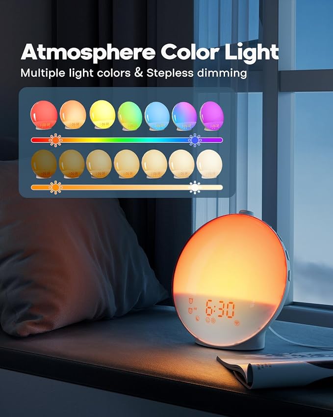 Sunrise Alarm Clock for Heavy Sleepers, Wake Up Light