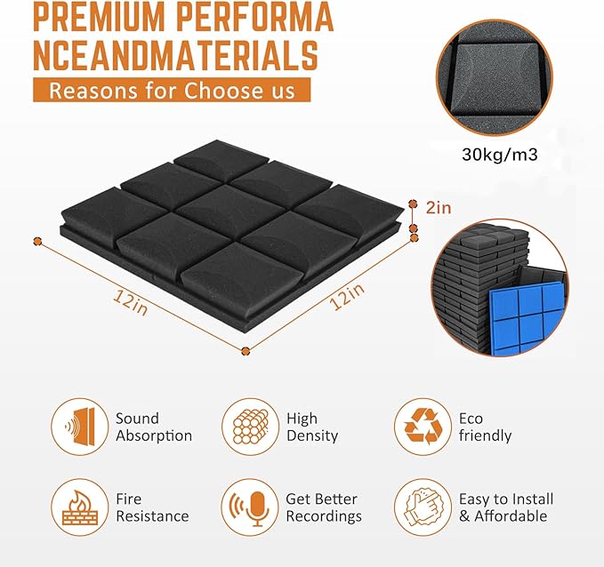 SAIQIANG Sound Proof Foam Panels (24 Pack)