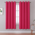 DUALIFE Hot Pink Blackout Curtains 63 Inch Length
