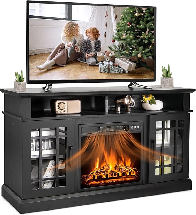 SIMOE Modern 48 Inch Electric Fireplace TV Stand, TV Console