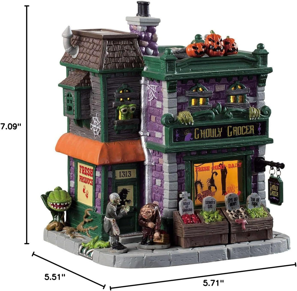 Lemax Ghouly Grocer Lighted Building, #95458 for Halloween Village Display