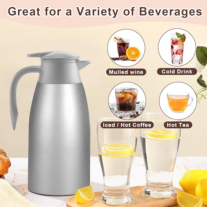 Norme 2 Pcs Thermal Coffee Carafe Insulated Stainless Steel Coffee Carafe