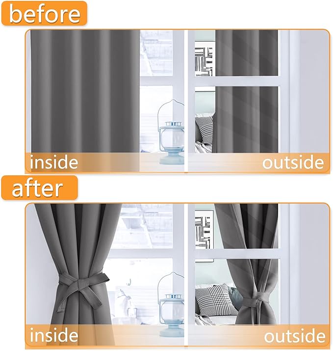 Hiasan Blackout Curtains for Bedroom, 52 x 102 Inches Long