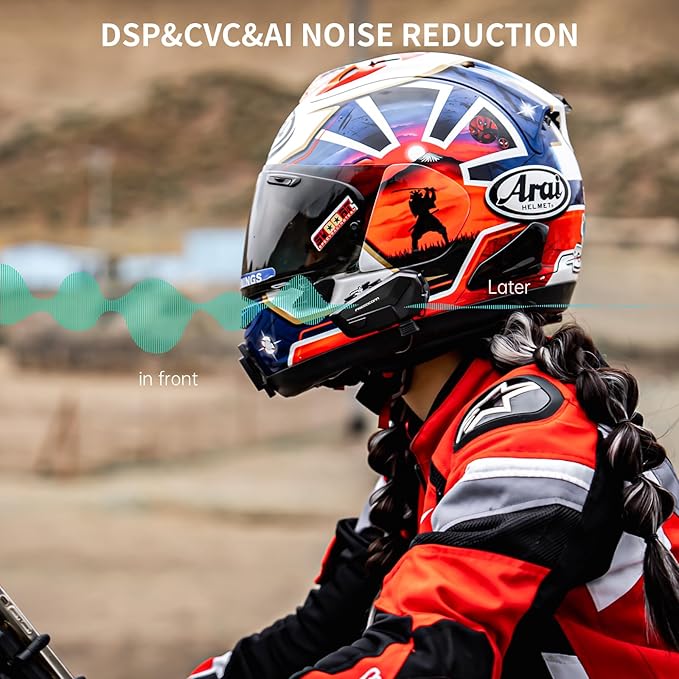FreedConn FX Plus Motorcycle Helmet Bluetooth Headset, Auto-Join Mesh Network