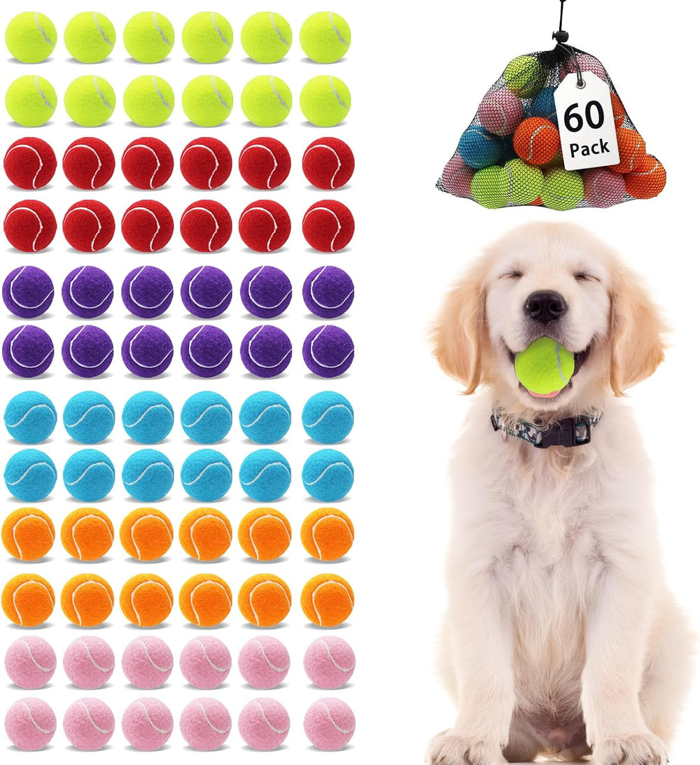Magicorange Small Tennis Balls, 60 Pack 2 inch Tennis Balls for Dogs