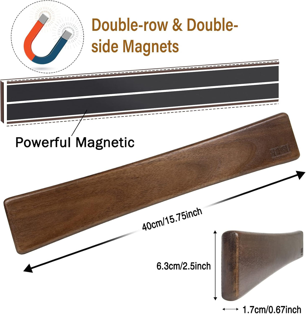HOSHANHO Magnetic Knife Strips, Magnetic Knife Holder for Wall 16 Inch