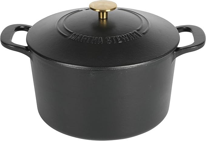MARTHA STEWART Gatwick 7-Quart Enamel Cast Iron Dutch Oven Pot