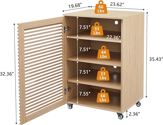 LEVNARY 5-Tier AV Media Cabinet