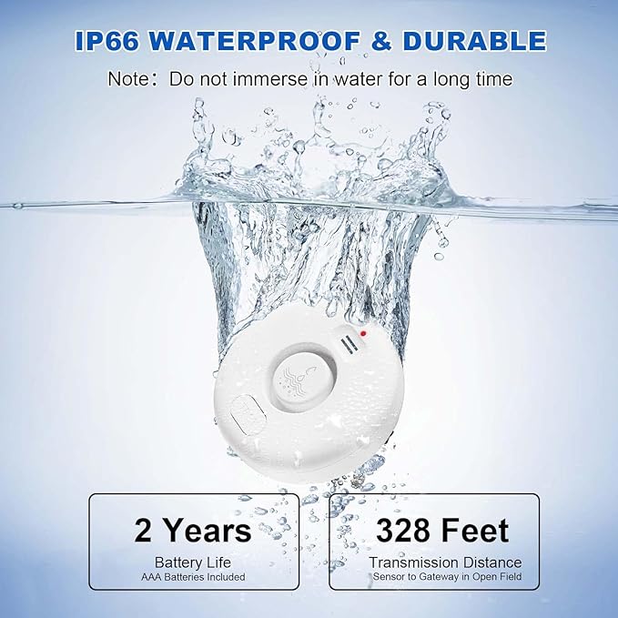 WiFi Water Leak Detectors for Home 3 Pack, Wireless Smart Water Leak Sensor