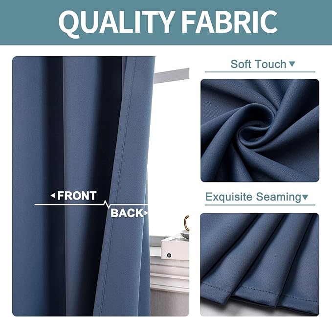 ChrisDowa Blackout Curtains 102 Inches Long 2 Panels Set