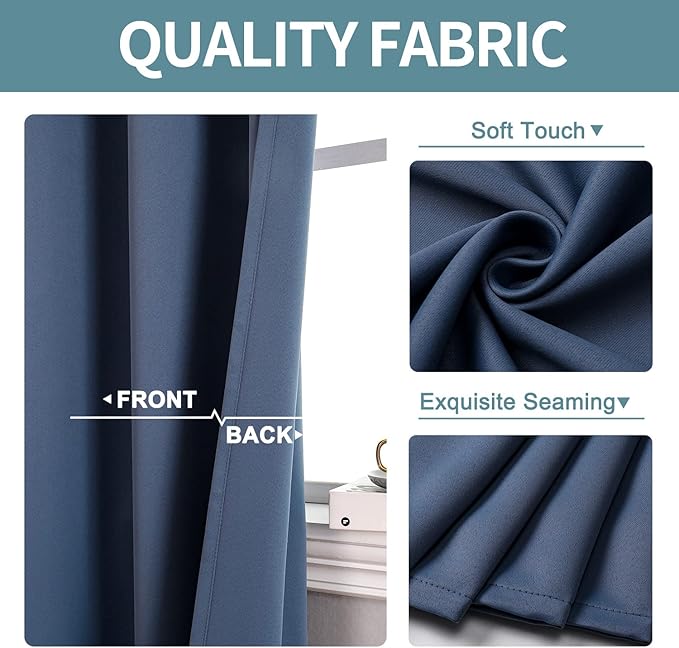 ChrisDowa Blackout Curtains 70 inches Wide