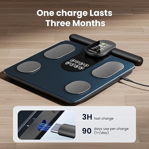 YINOLIFE Scale for Body Weight, 8 Electrode Smart Bathroom Scale