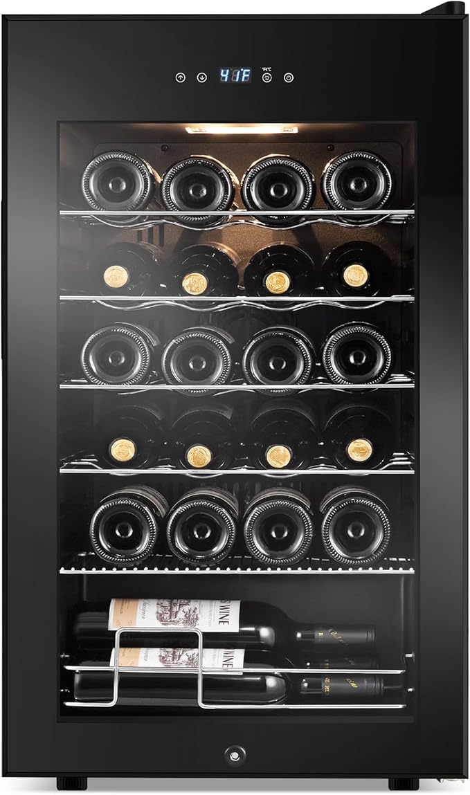 24 Bottles Wine Cooler Refrigerator, Small Wine Fridge Mini Wine Fridge