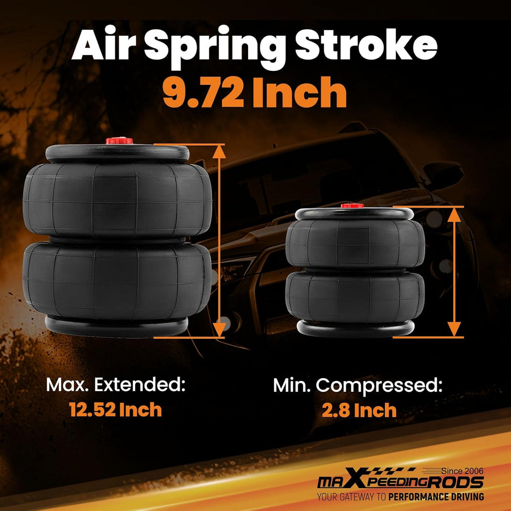 maXpeedingrods Universal 2600 lbs 1/2" NPT Replacement Air Spring Bags