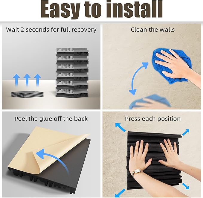 12 Pack Sound Proof Foam Panels
