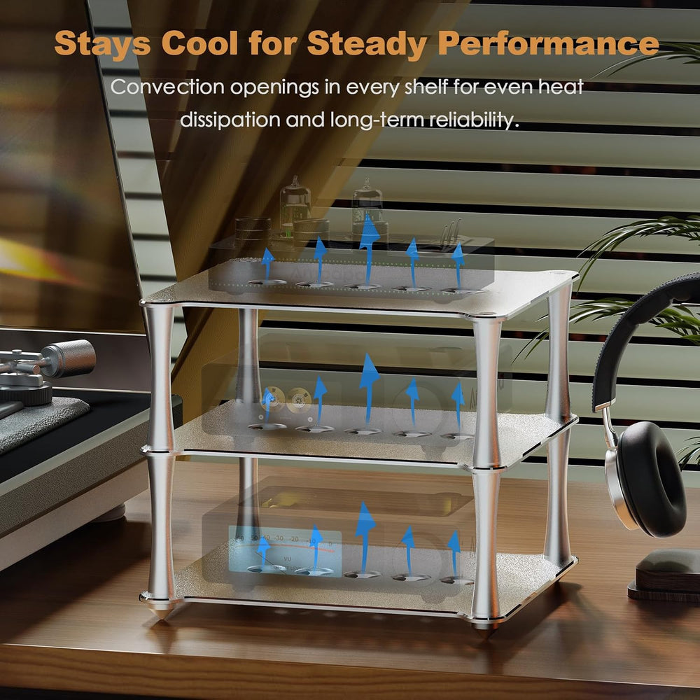 BK1 Desktop HiFi Stand: Aluminum Audio Rack A1 D1 Q1 Amplifier DAC Preamp wit...