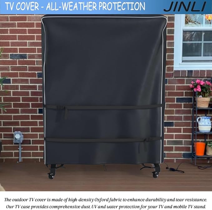 JINLI 55-60 inch outdoor TV trolley cover, courtyard TV cover, Oxford fabric