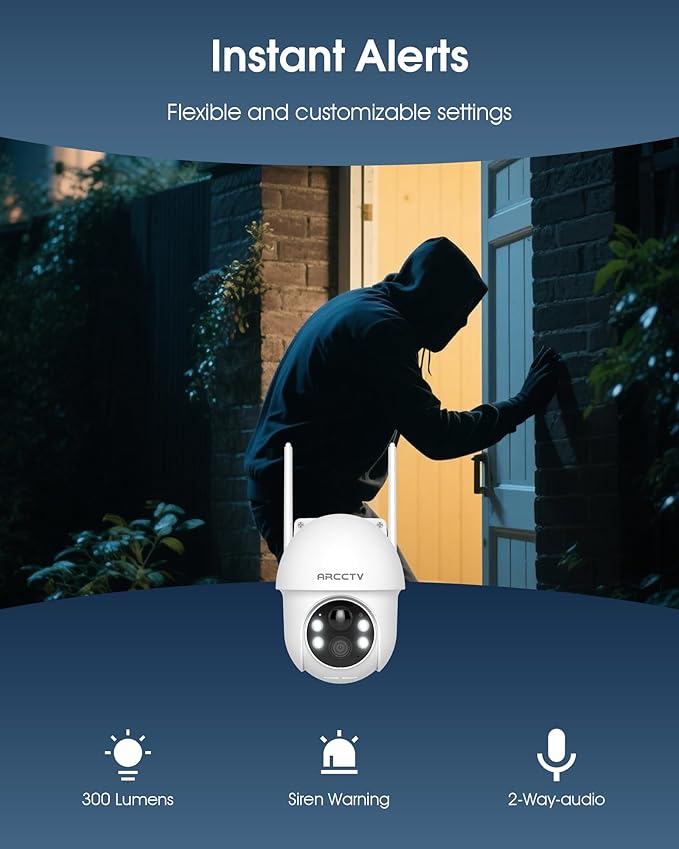 Solar Security Cameras Wireless Outdoor, 4MP 360° View Battery Powered Outdoor (2 Pack)