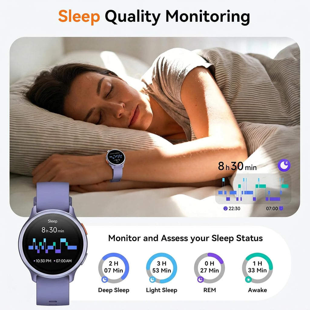 aeac smart watch for women, 1.27" hd smartwatch showing dimensions