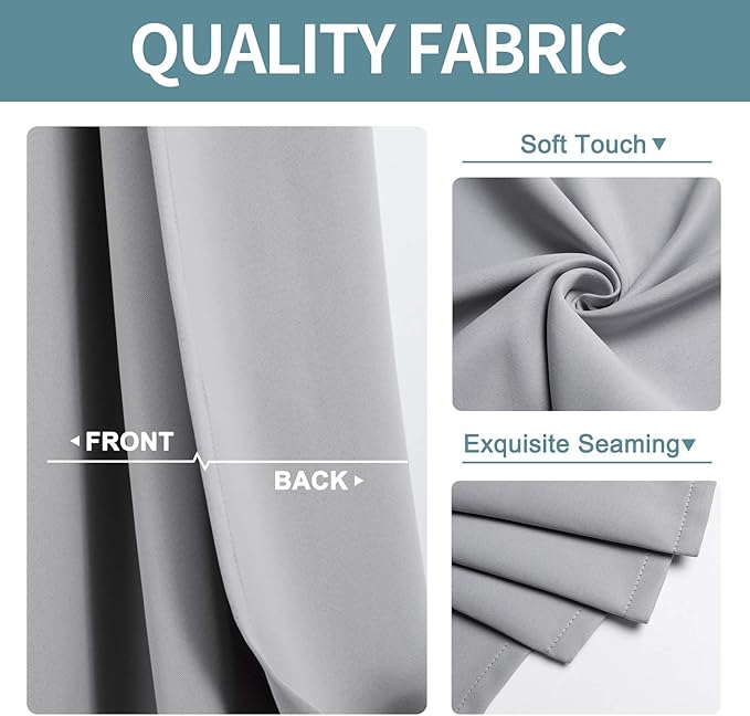 ChrisDowa Blackout Curtains 80 Inches Long 2 Panels Set