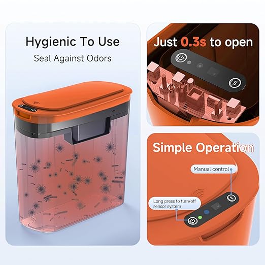 TIPGO 5 Gallon Motion Senor Bathroom Trash Can