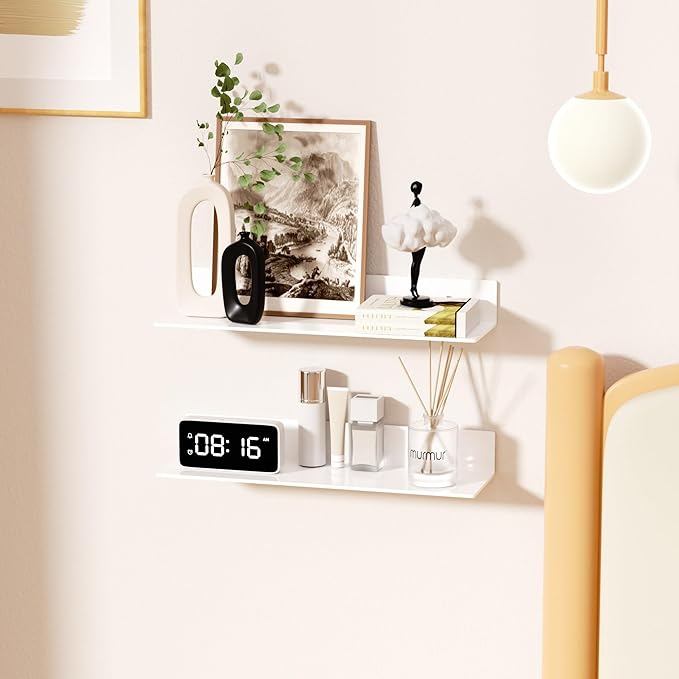 20 Inches Acrylic Wall Shelves 2 Pack, Floating Shelf