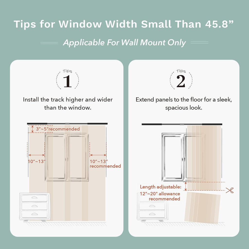 Panel Blinds Semi-Sheer 45.8"-86" x 96", Yucca | Semi-Sheer Panel Track Blinds for Room Dividers, Sliding Glass and Closet Doors with Adjustable Track, Trimmable to 96"