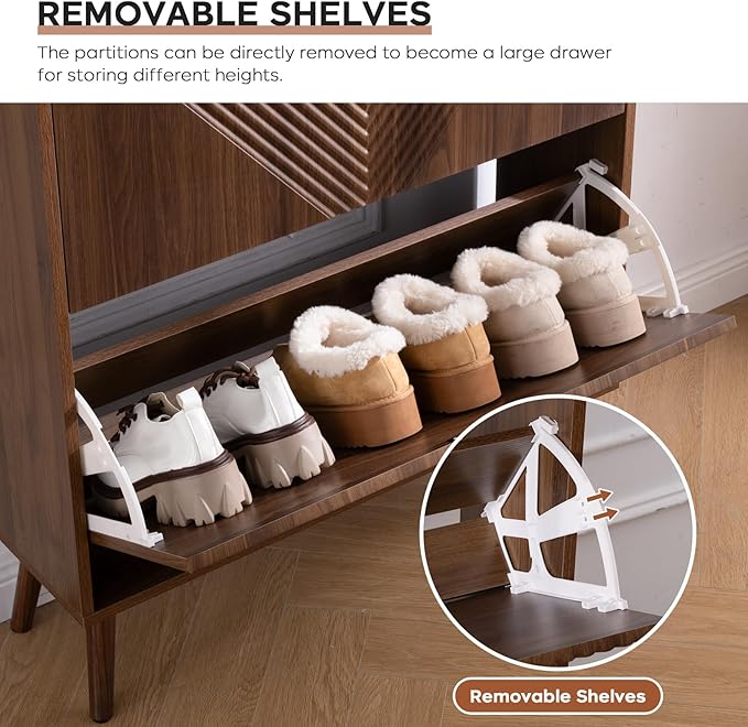 Shoe Cabinet Storage, Farmhouse Freestanding Organizer