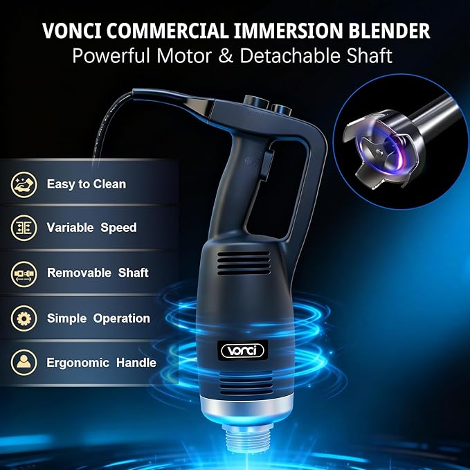 VONCI 750W Commercial Immersion Blender, Extra Heavy Duty Hand Blender